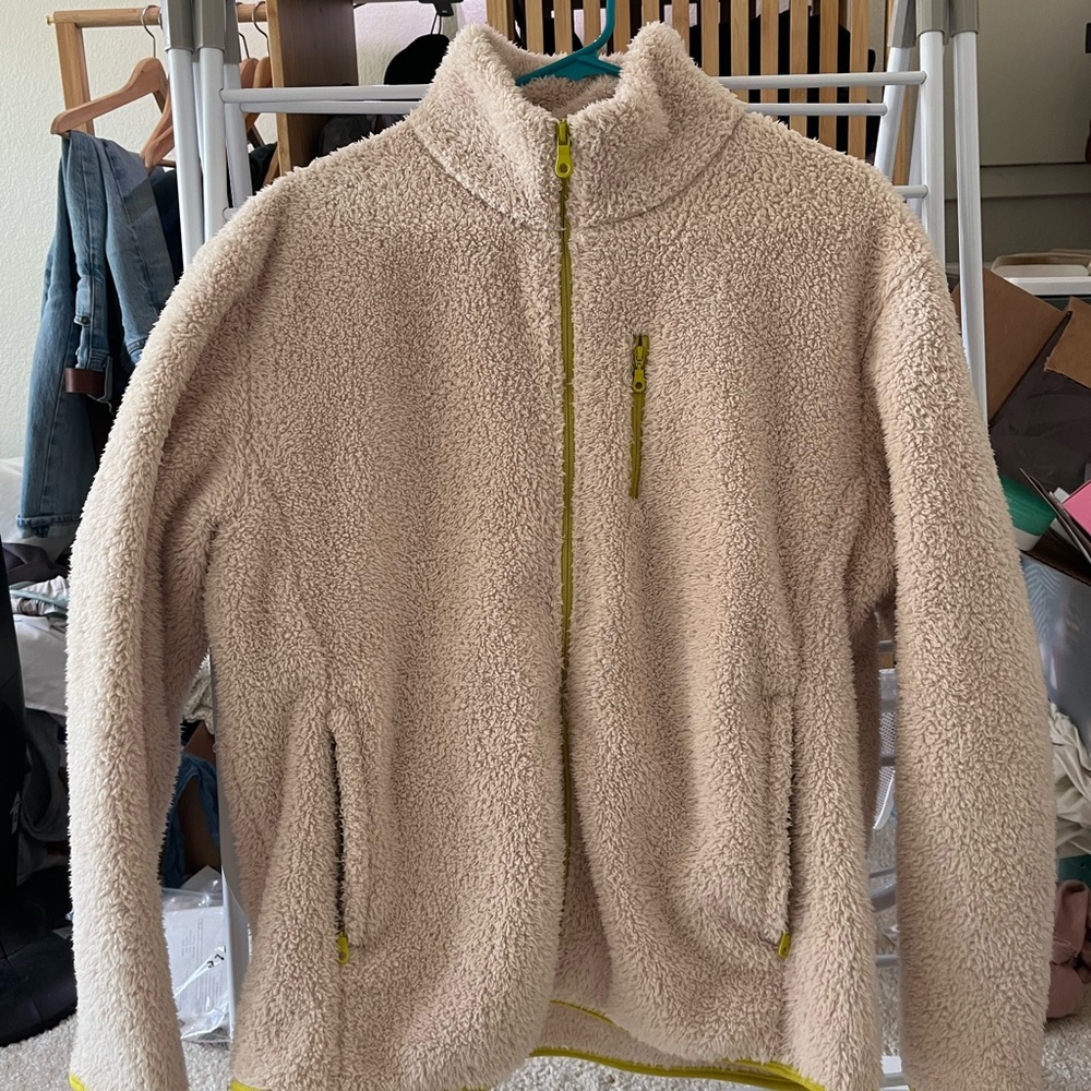 Girlfriend Collective Full Zip Fleece in Cream